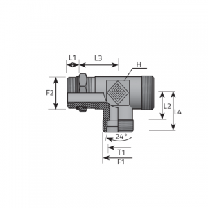T veida adapteri ar DIN ārējo vītni un regulējamu metrisku sānu ārējo vītni. (TME..LSMOMR..B)